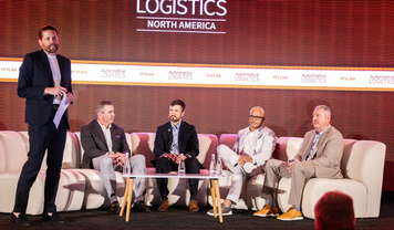 (L to R) Christopher Ludwig, Automotive Logistics; Todd Myers, Nissan Group of America; Jason Gerencser, Nationwide Auto Services; Darren Acker, Glovis America; Royce Neubauer, Auto Hauler Exchange at FVL NA 2026.